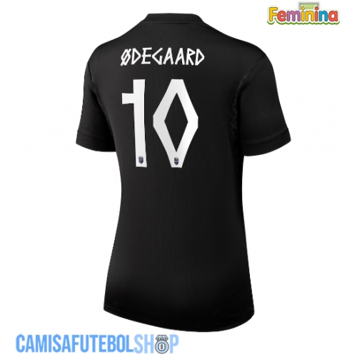 Camisa de time de futebol Noruega Martin Odegaard #10 Replicas 2º Equipamento Feminina Mundo 2026 Manga Curta